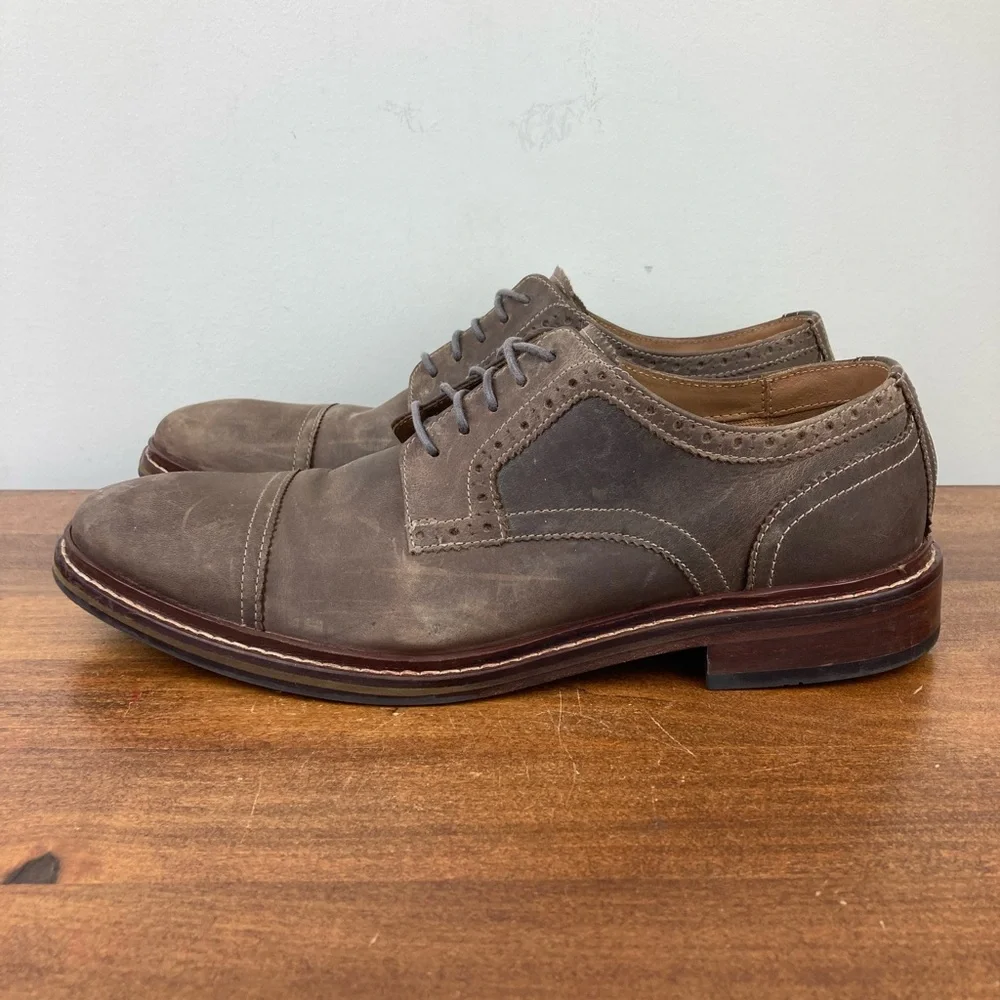 Cole Haan Men’s Oxfords Driftwood Cap Toe Leather Dress Shoes C24568 Size 9M.
